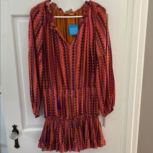 NWT! Oliphant Vibrant Geometric Long Sleeve Mini Dress
